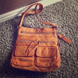 Nino boss’s orange leather cross body bag